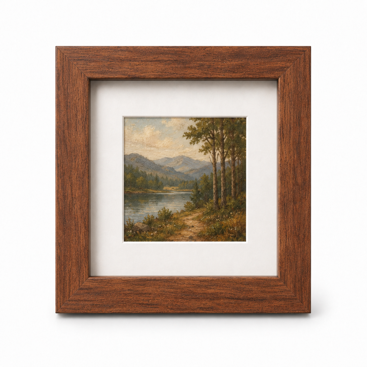 4 x 4" Square MDF Mini Picture Frame: Black / 4x4" (10x10cm) — with a mat