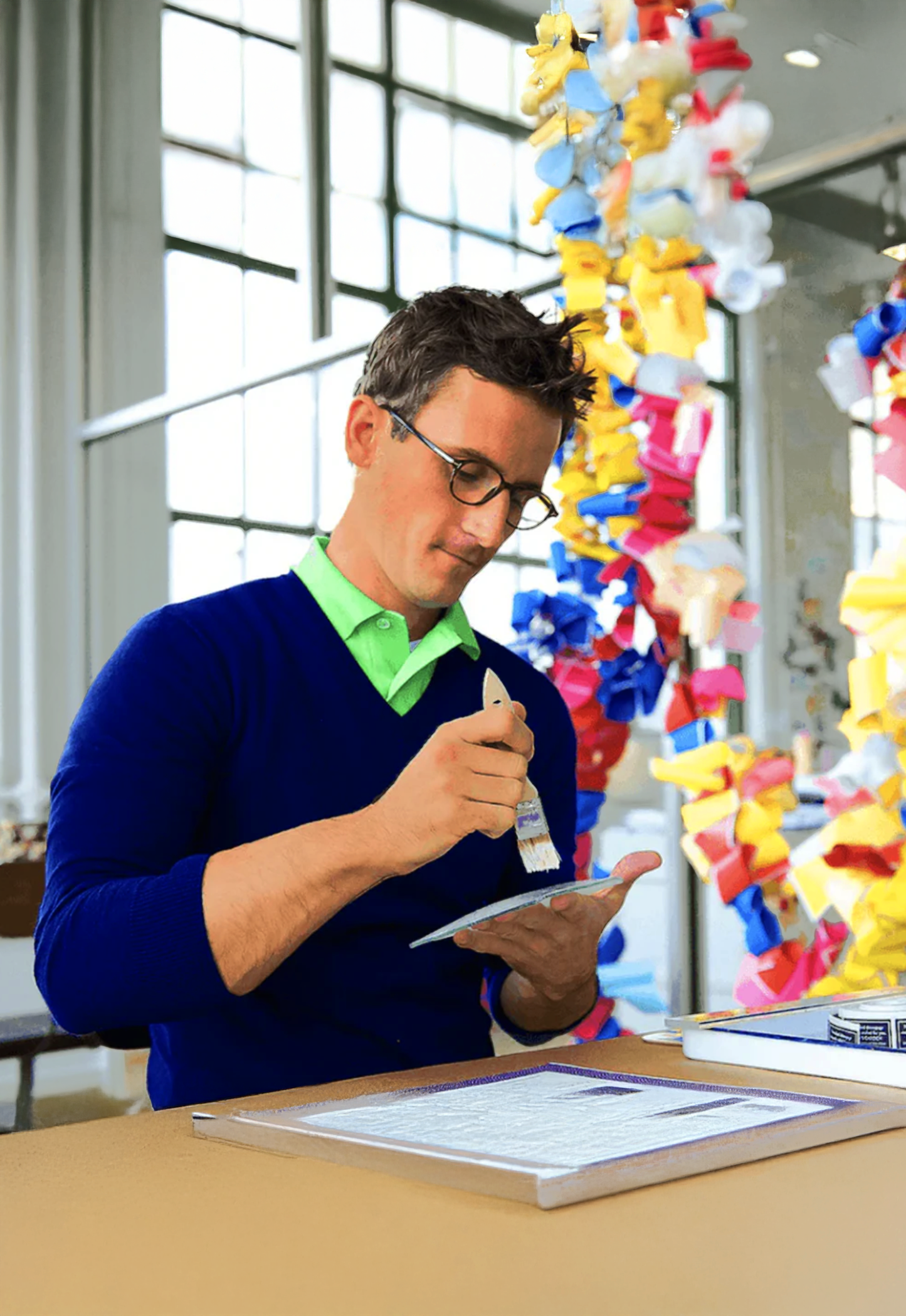 Star Spangled Banner American Flag Decoupage Glass Tray