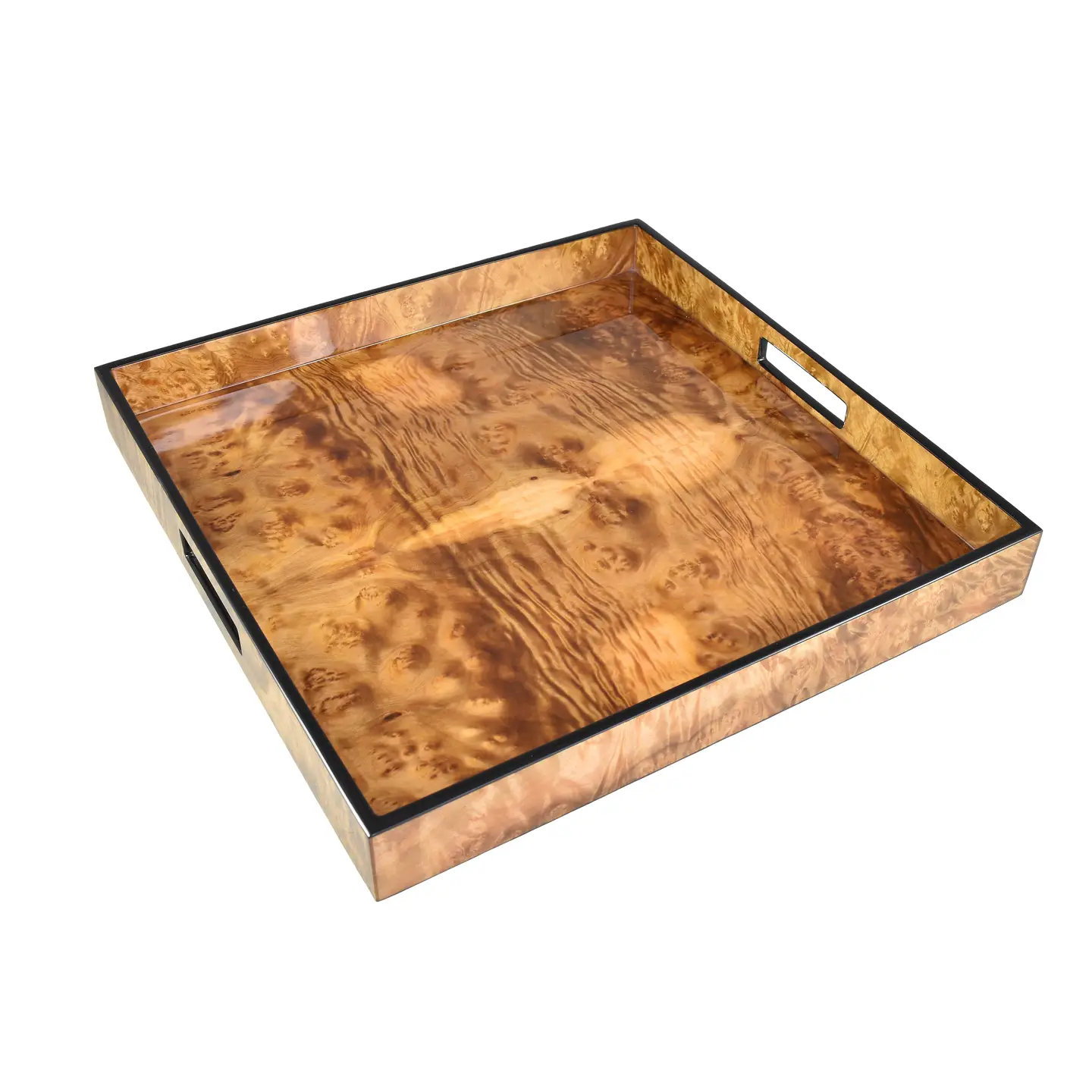 Walnut Burl Tray, 16" x 16"