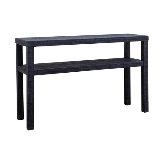 Gia Raffia Console Table - Navy