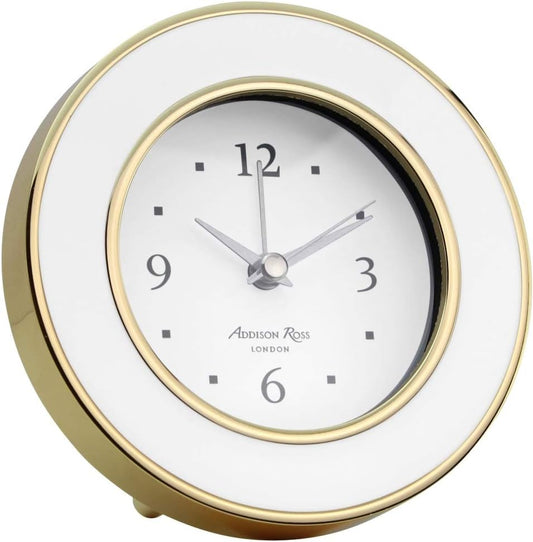 White Gold Silent Clock - Circular