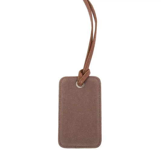 Men's Luggage Tag Canvas Brown