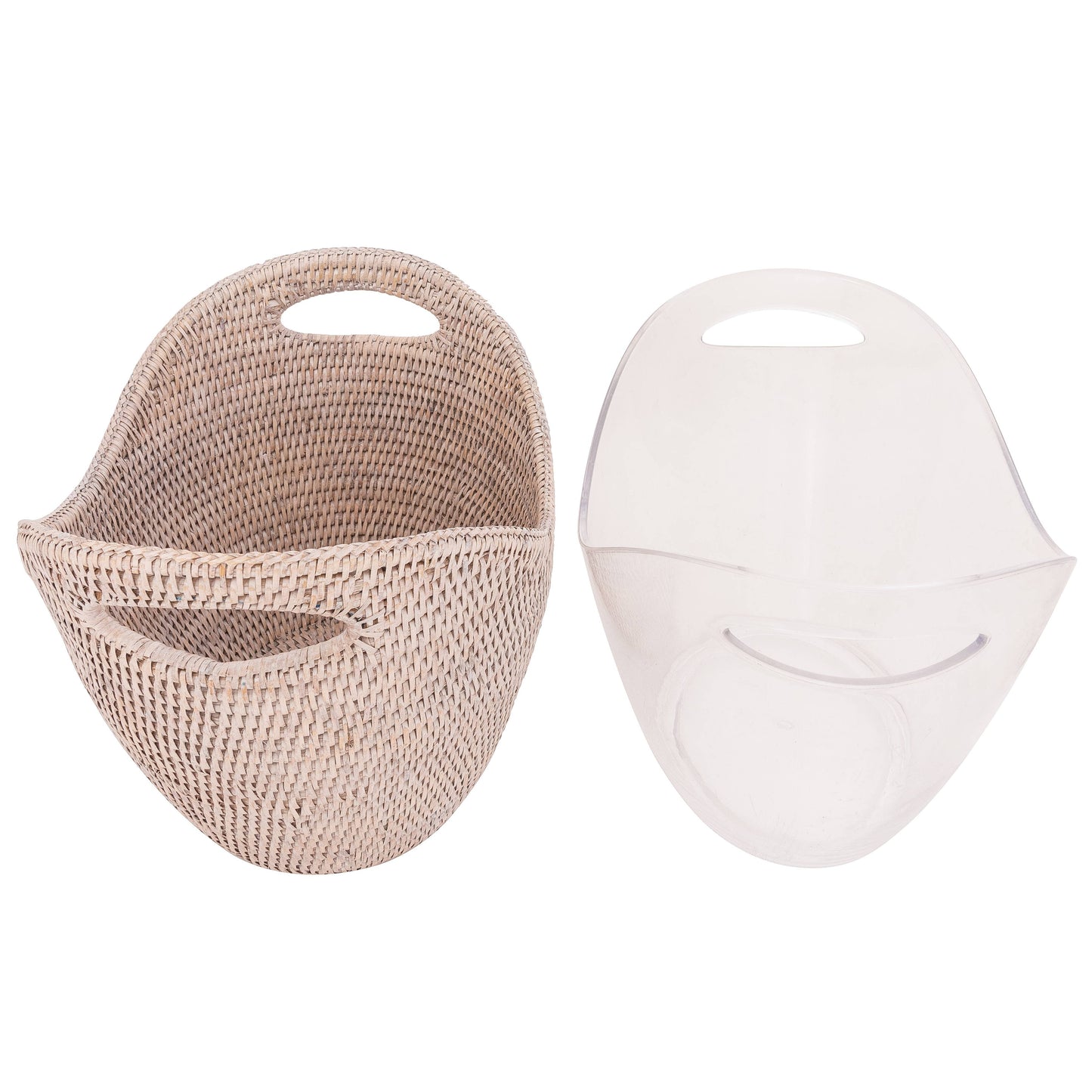 Artifacts Rattan™ Champagne Bucket with Acrylic Insert: Honey Brown