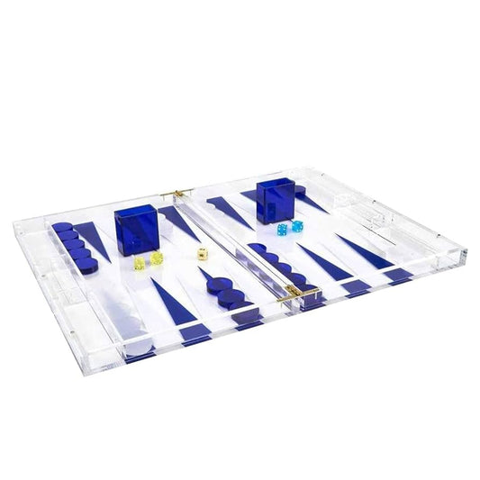 Lucite Backgammon Set/Blue