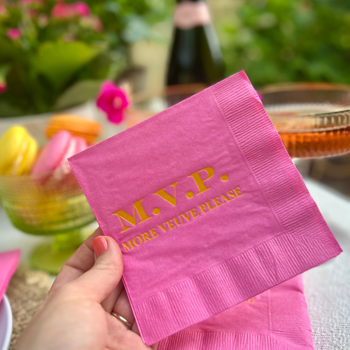 M.V.P. More Veuve Please Cocktail Paper Napkins