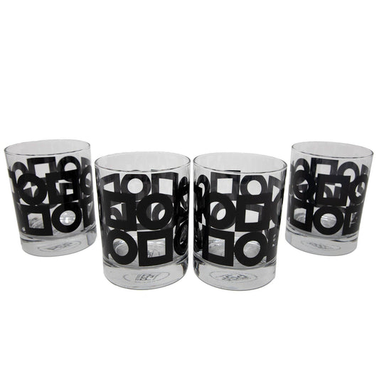 Modernista Old Fashioned Glasses Set of 4 - Black: Set of 4