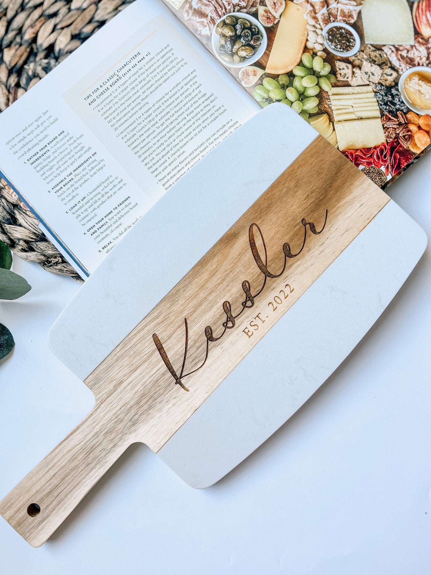 Large Marble Personalized Charcuterie Board