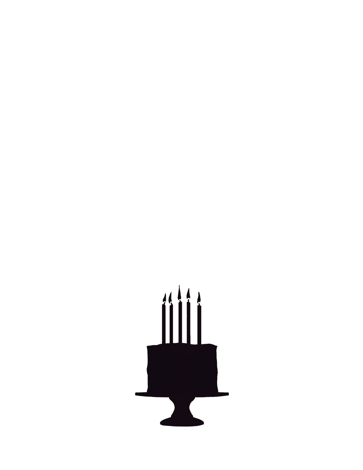 Birthday Cake Silhouette Letterpress