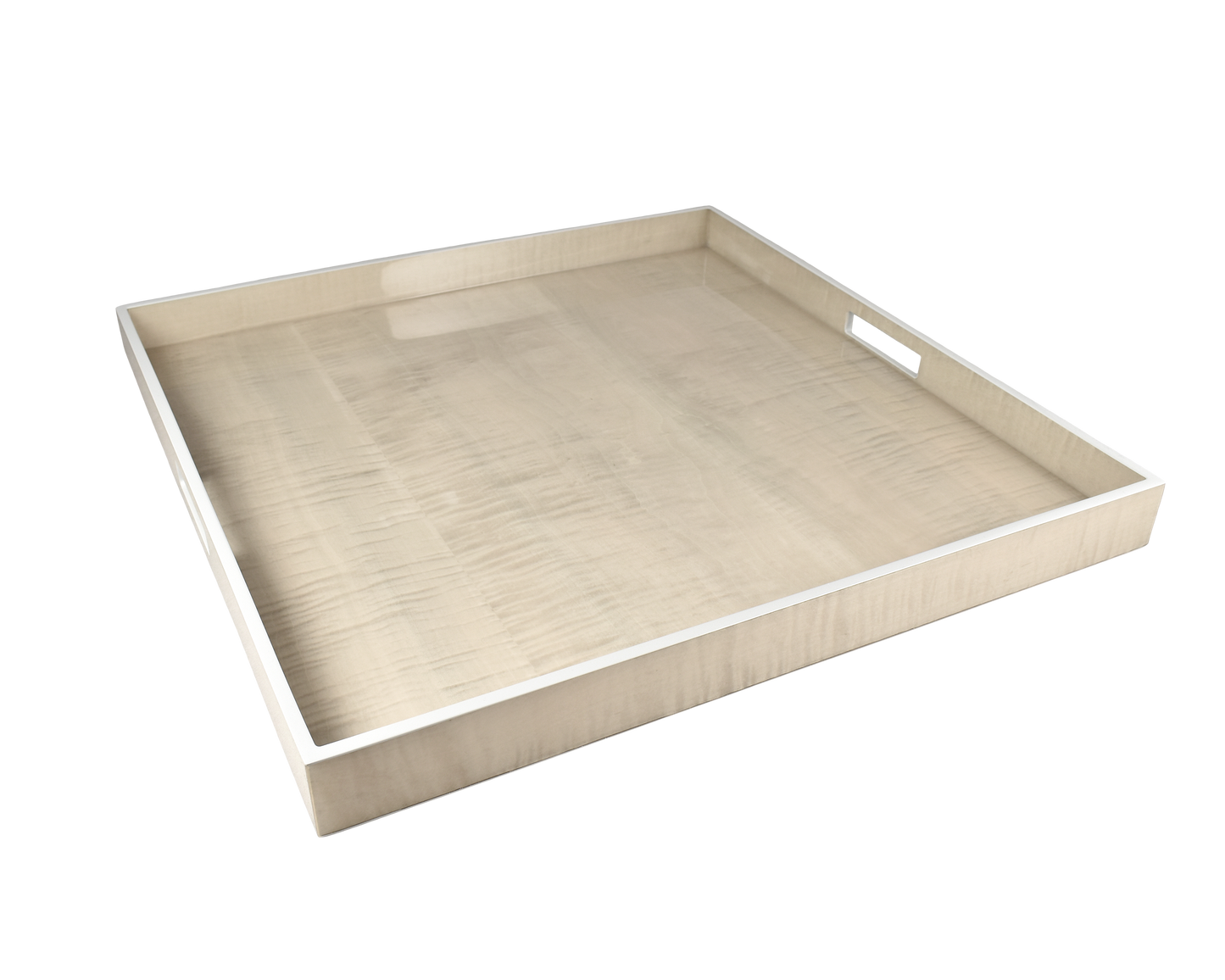 Sycamore with Silver Dollar Trim - Large Square Tray