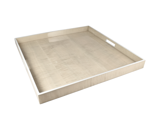Sycamore with Silver Dollar Trim - Large Square Tray