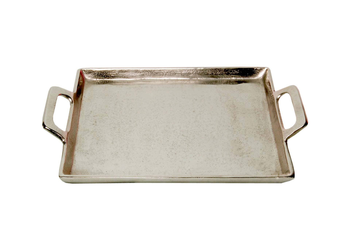 Aluminum Tray with Handles 10x14, Raw Nickel