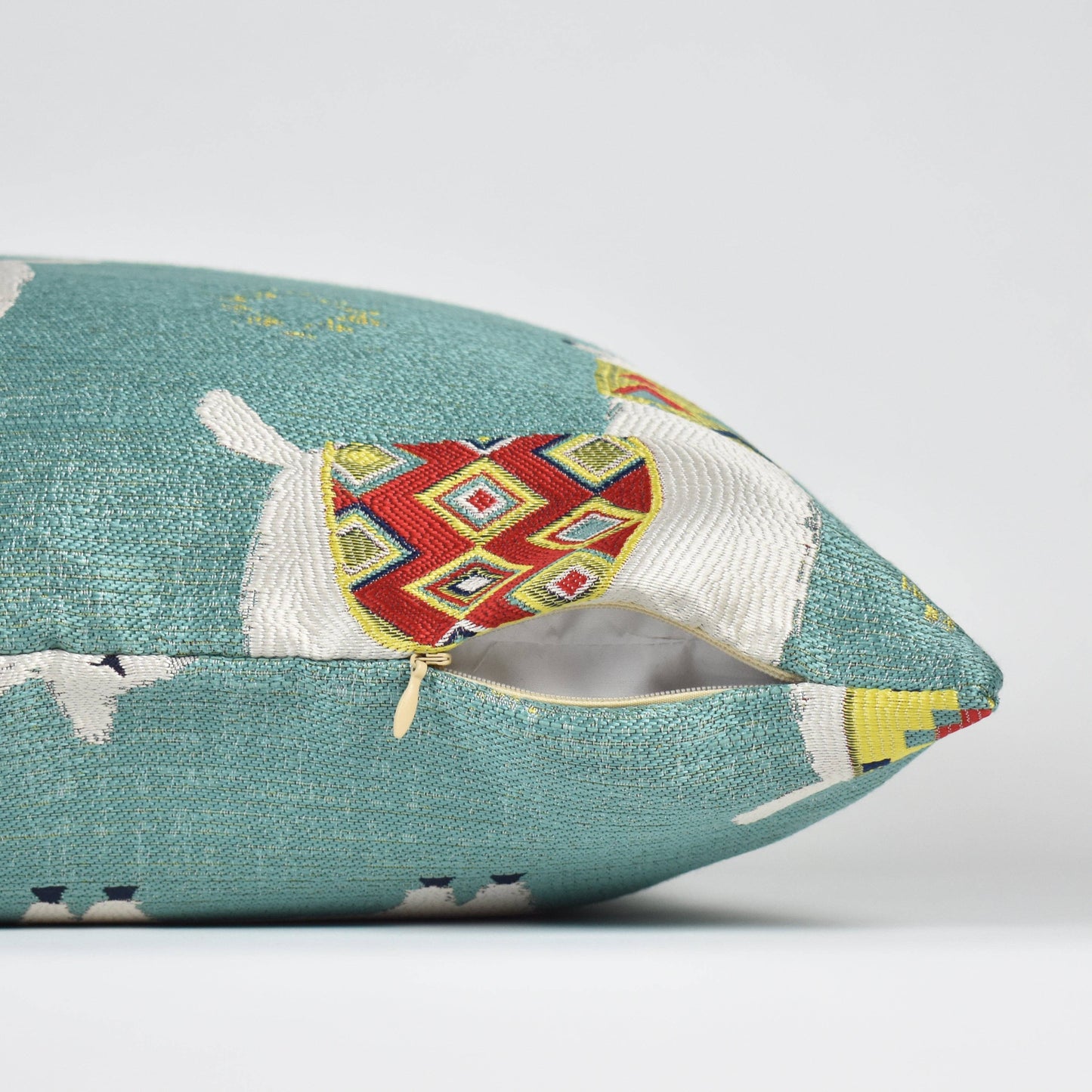 Llama Drama Throw Pillow: Slate / 20" x 20"