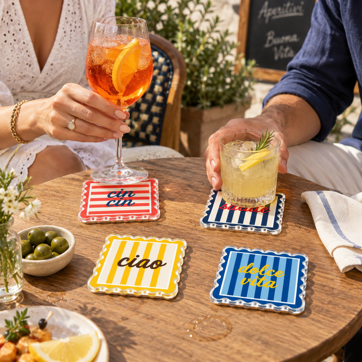 Boxed Coaster Set, Dolce Vita Collection