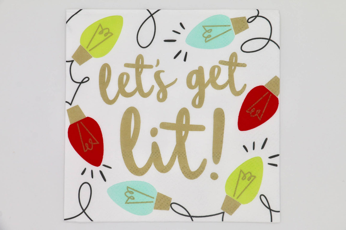 Funny Christmas Cocktail Napkins | Let's Get Lit - 20ct: Default Title