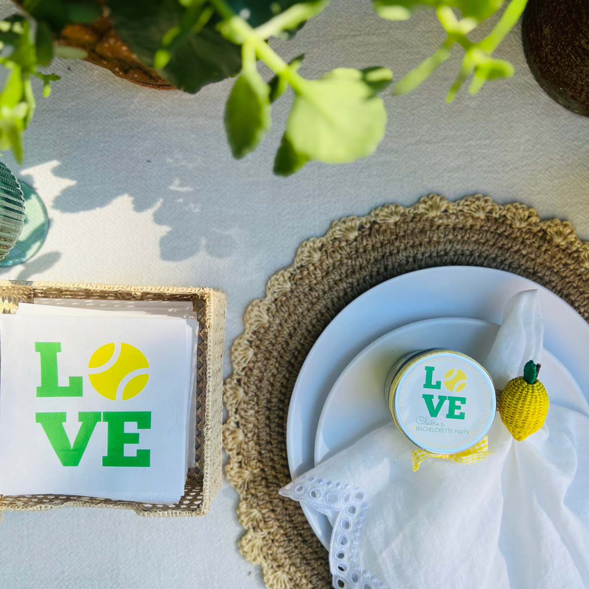 Tennis Love Green Cocktail Paper Napkins