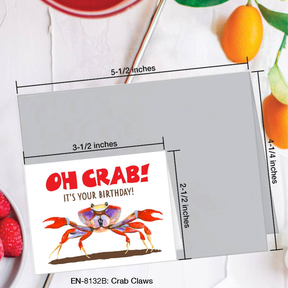 Crab Claws, Greeting Card (#8132B): EN Card