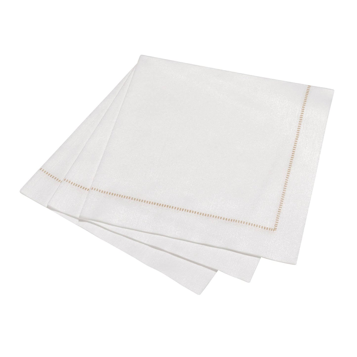 25ct Hemstitch Napkins | Dinner, Cocktail & Guest Size: Taupe / Guest Towel (33x40cm)