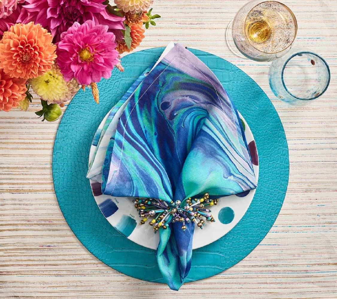 Croco Placement, Turquoise Set of 4