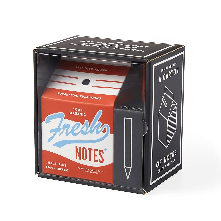 Note Set Fresh Ideas Milk Carton Brass Monkey