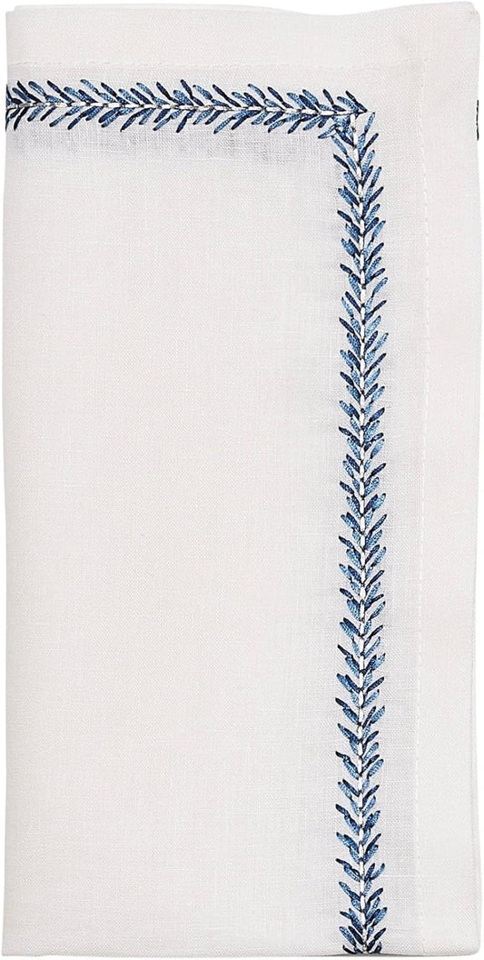 Jardin Napkins, White/Blue Set of 4