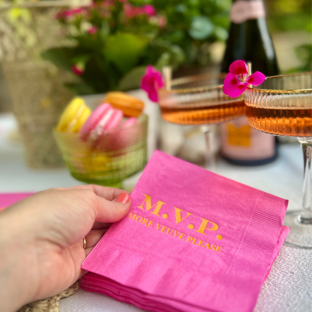 M.V.P. More Veuve Please Cocktail Paper Napkins
