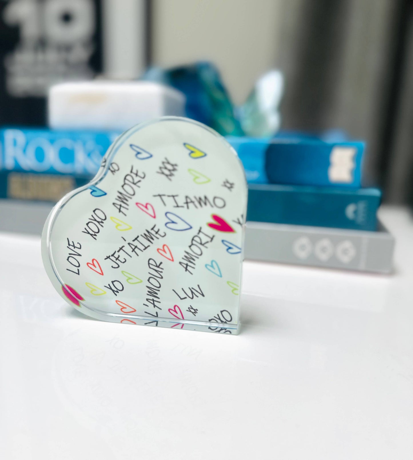 Love In Languages Crystal Heart