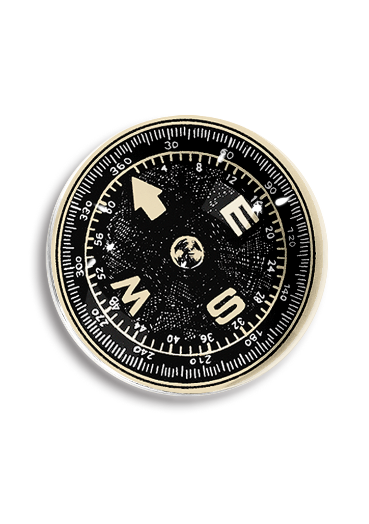 Vintage Compass Dome Paperweight