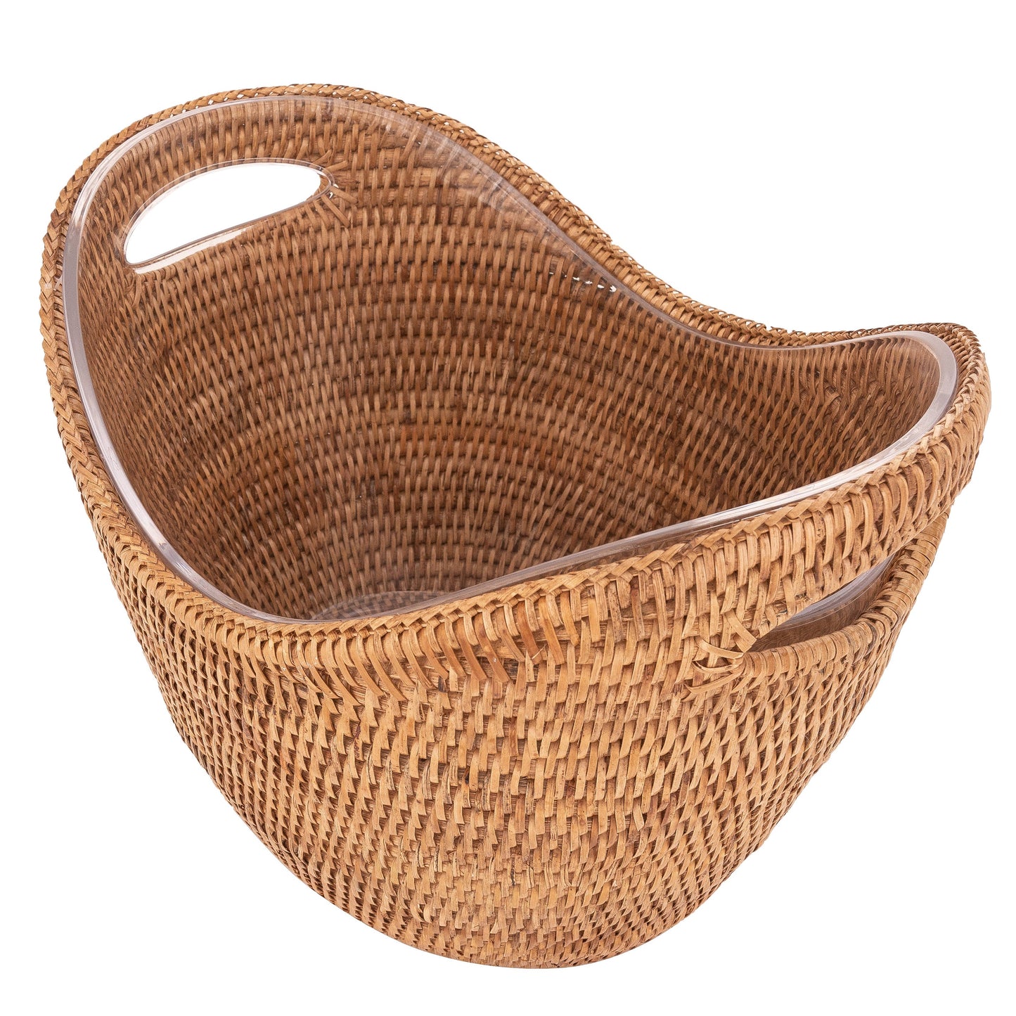Artifacts Rattan™ Champagne Bucket with Acrylic Insert: Honey Brown