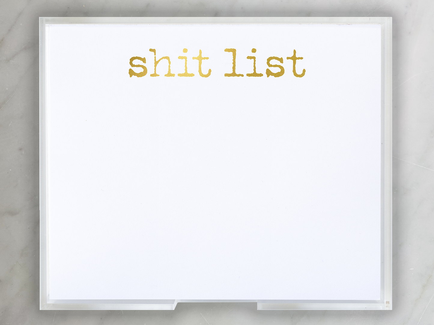 Large Gold Foil Shit List Notepad