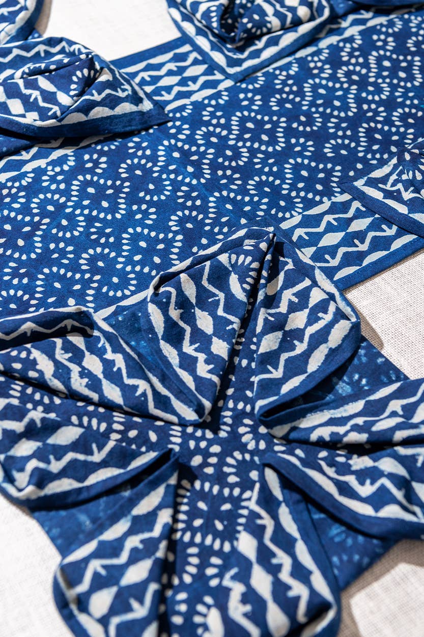 Indigo Block Print Napkin Set