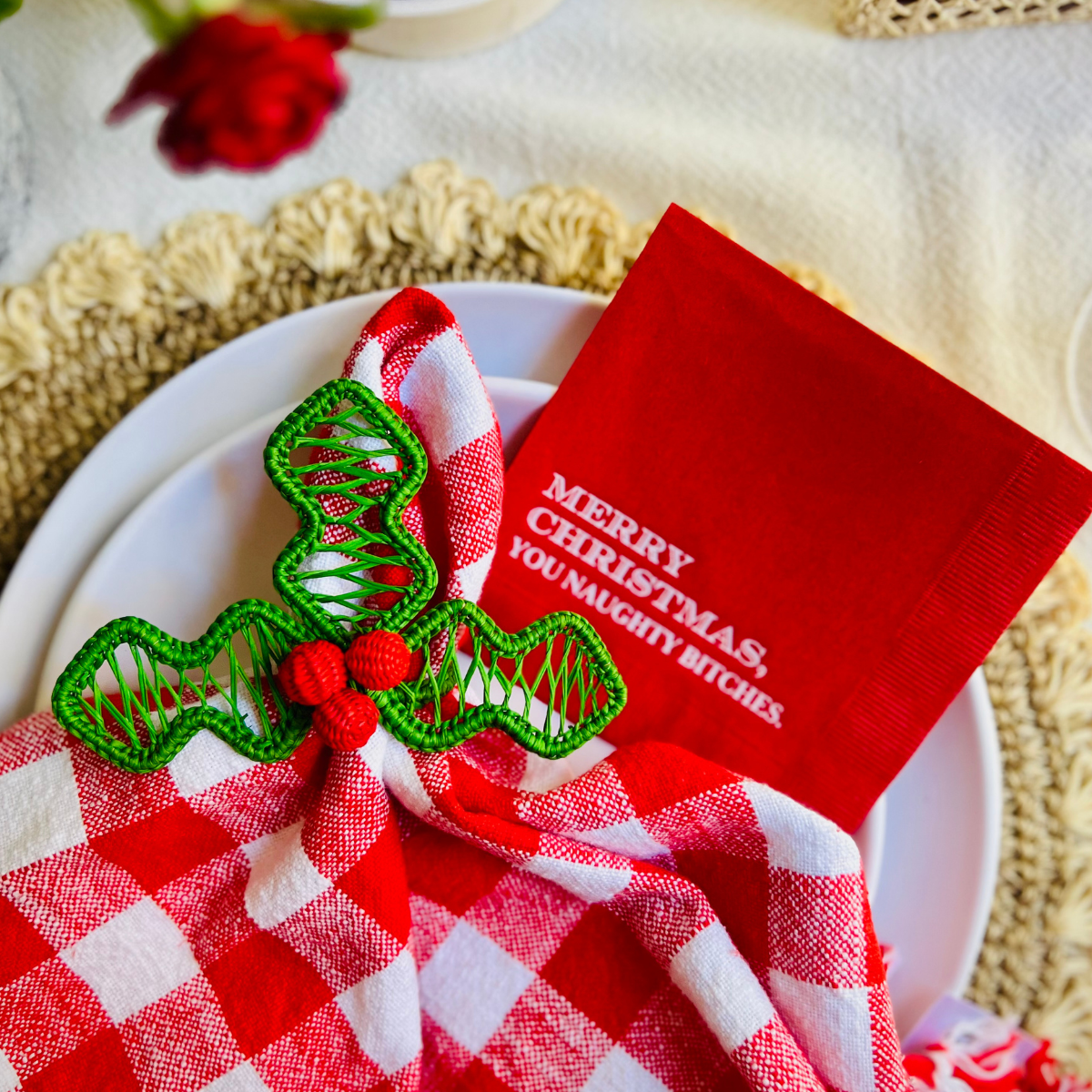Merry Christmas, You Naughty Bitches Fun Cocktail Napkins