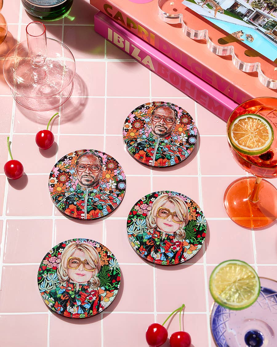 Best Buds Acrylic Coasters: Boxed Set of 4