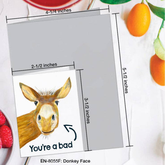 Donkey Face, Greeting Card (#8055F): Enclosure Card