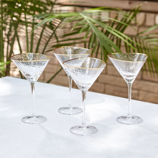 Hammered Martini Glasses / Set of 4