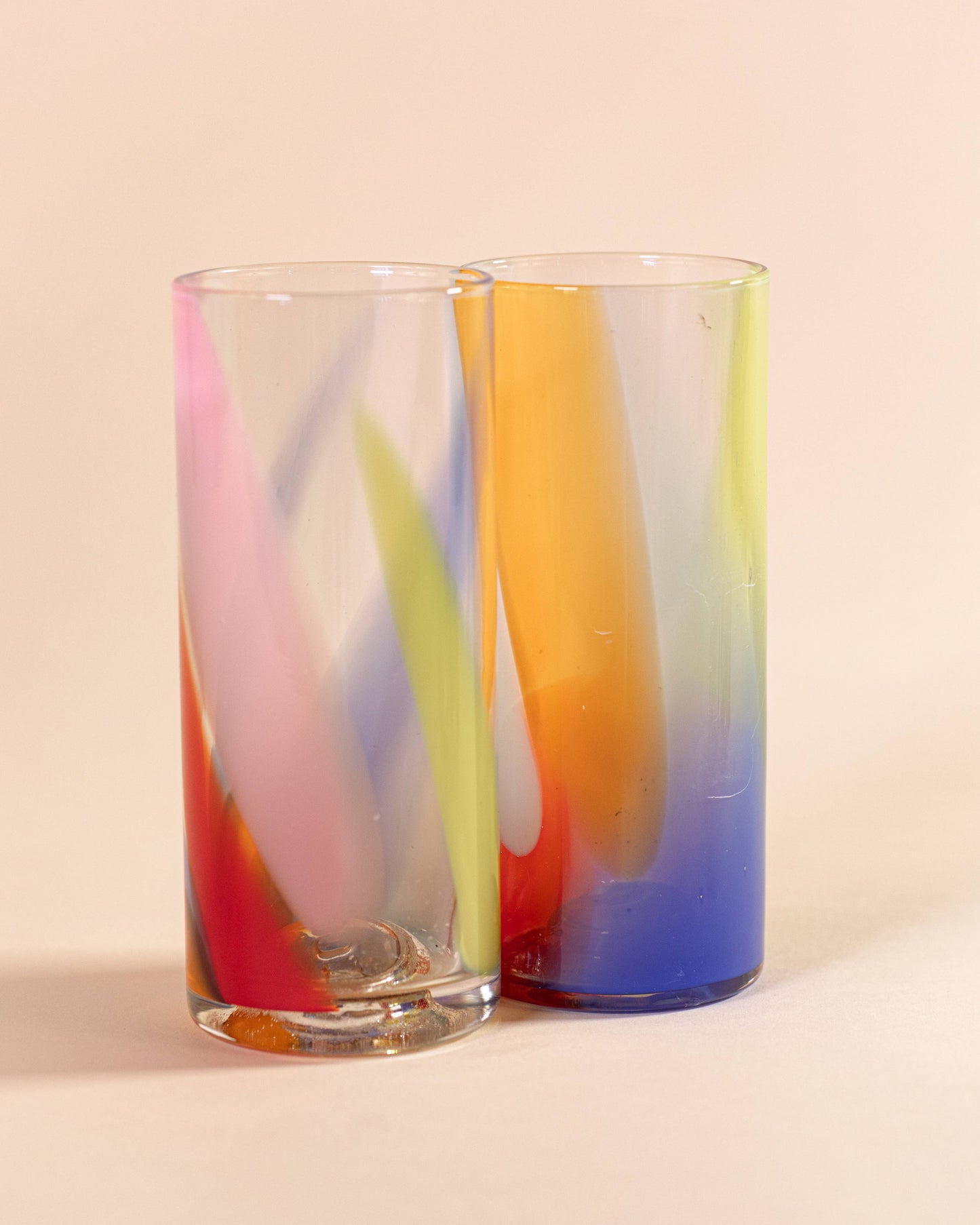 High Ball Glasses: Pistachio (Green + White)