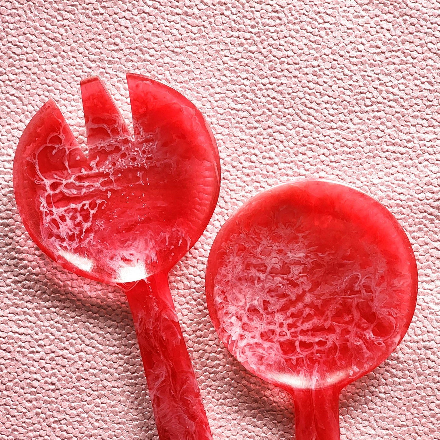 2-Piece Salad Serving Set - Hand-poured Resin Salad Set: Green