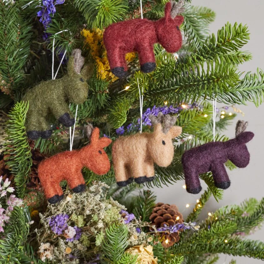 Flying Felt Pig Ornament set of 4