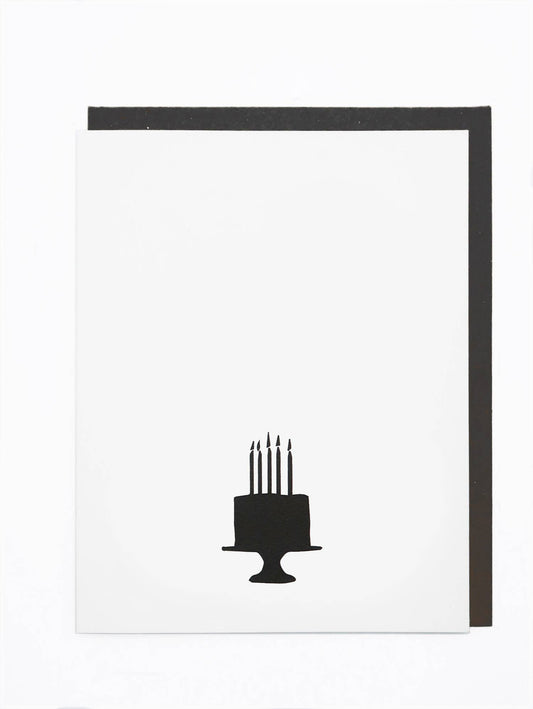 Birthday Cake Silhouette Letterpress