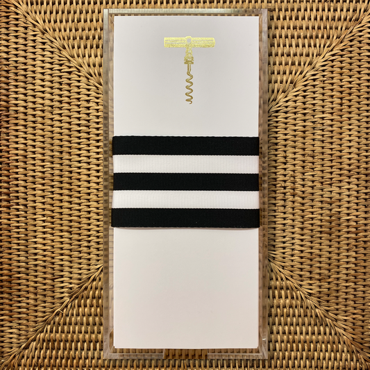 Long Skinny Gold Foil Corkscrew Notepad