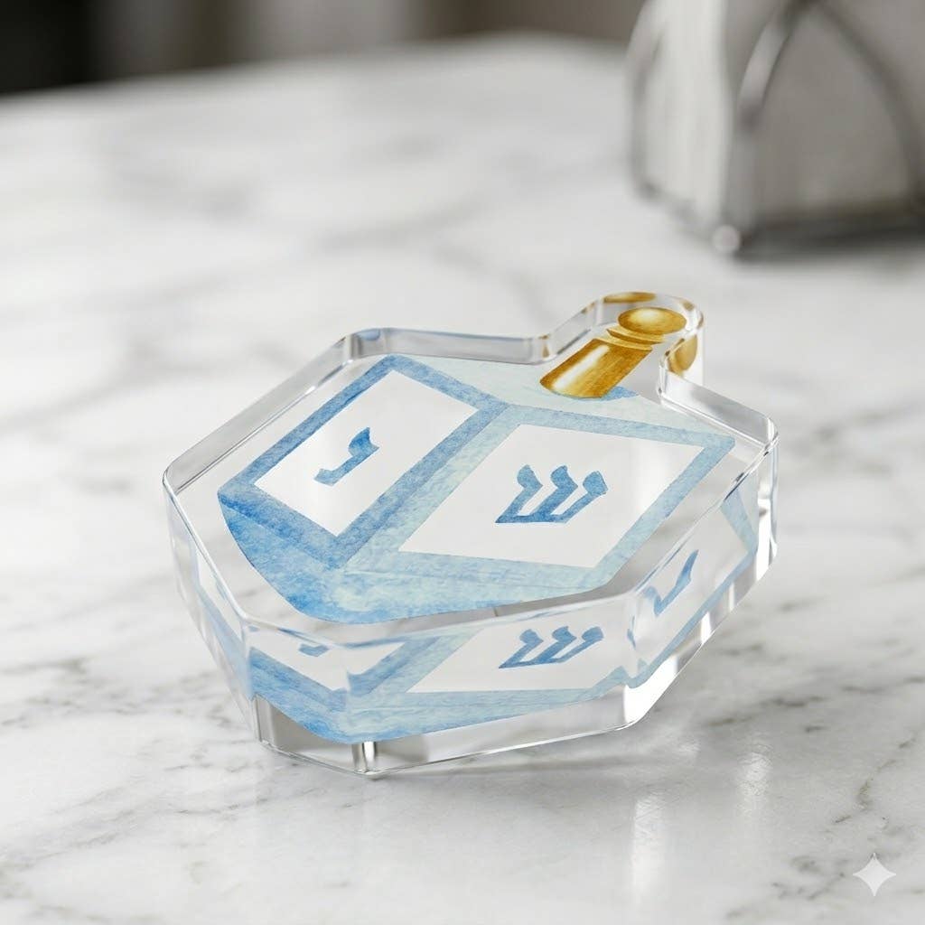 Acrylic Napkin Weight, Dreidel