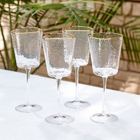 Hammered Wine Glasses / Set of 4