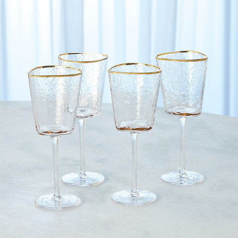 Hammered Wine Glasses / Set of 4