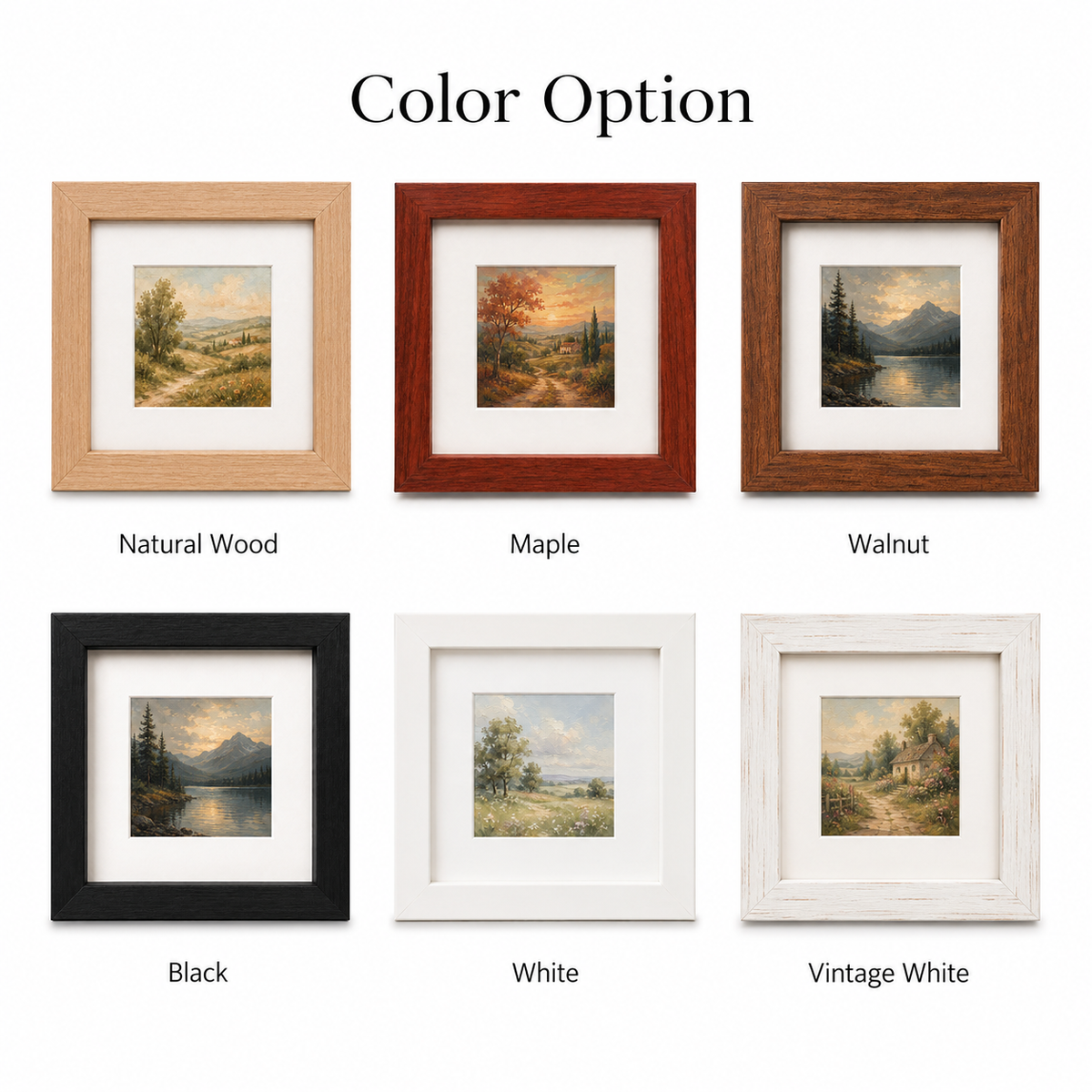 4 x 4" Square MDF Mini Picture Frame: White / 4x4" (10x10cm) — with a mat