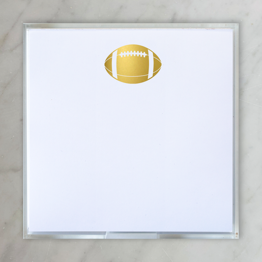 Small Square Gold Foil Football Notepad
