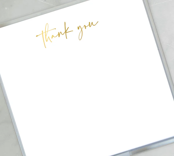 Small Gold Foil Thank You Notepad