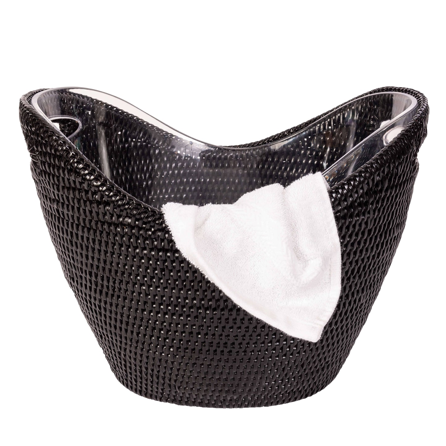 Artifacts Rattan™ Champagne Bucket with Acrylic Insert: Honey Brown