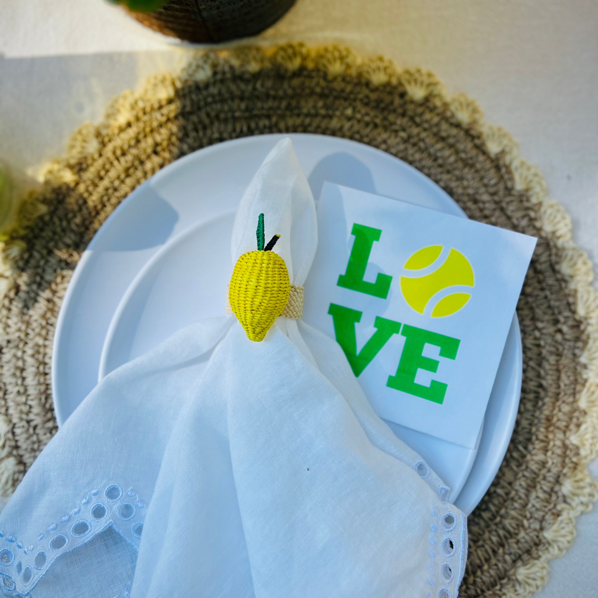 Tennis Love Green Cocktail Paper Napkins