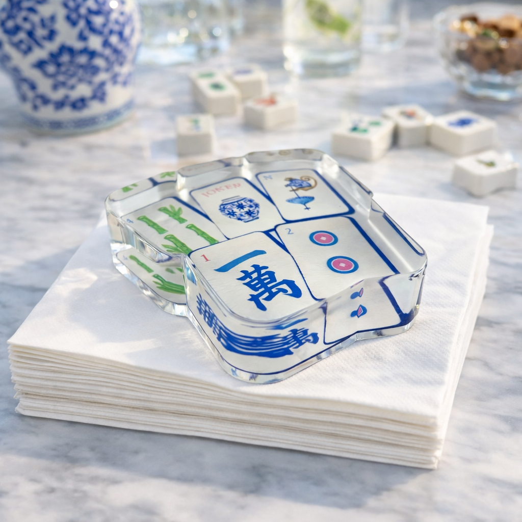 Acrylic Napkin Weight, Preppy Mahjong
