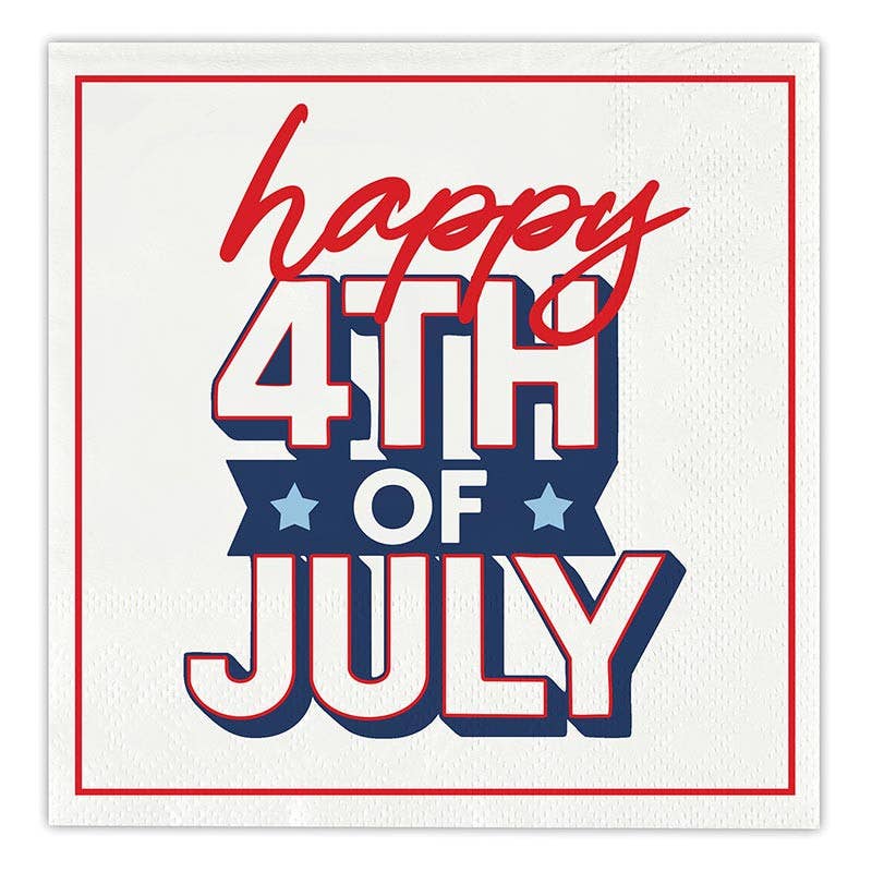 Beverage Napkins - Happy 4th of July - 20ct: Paper / 5" sq