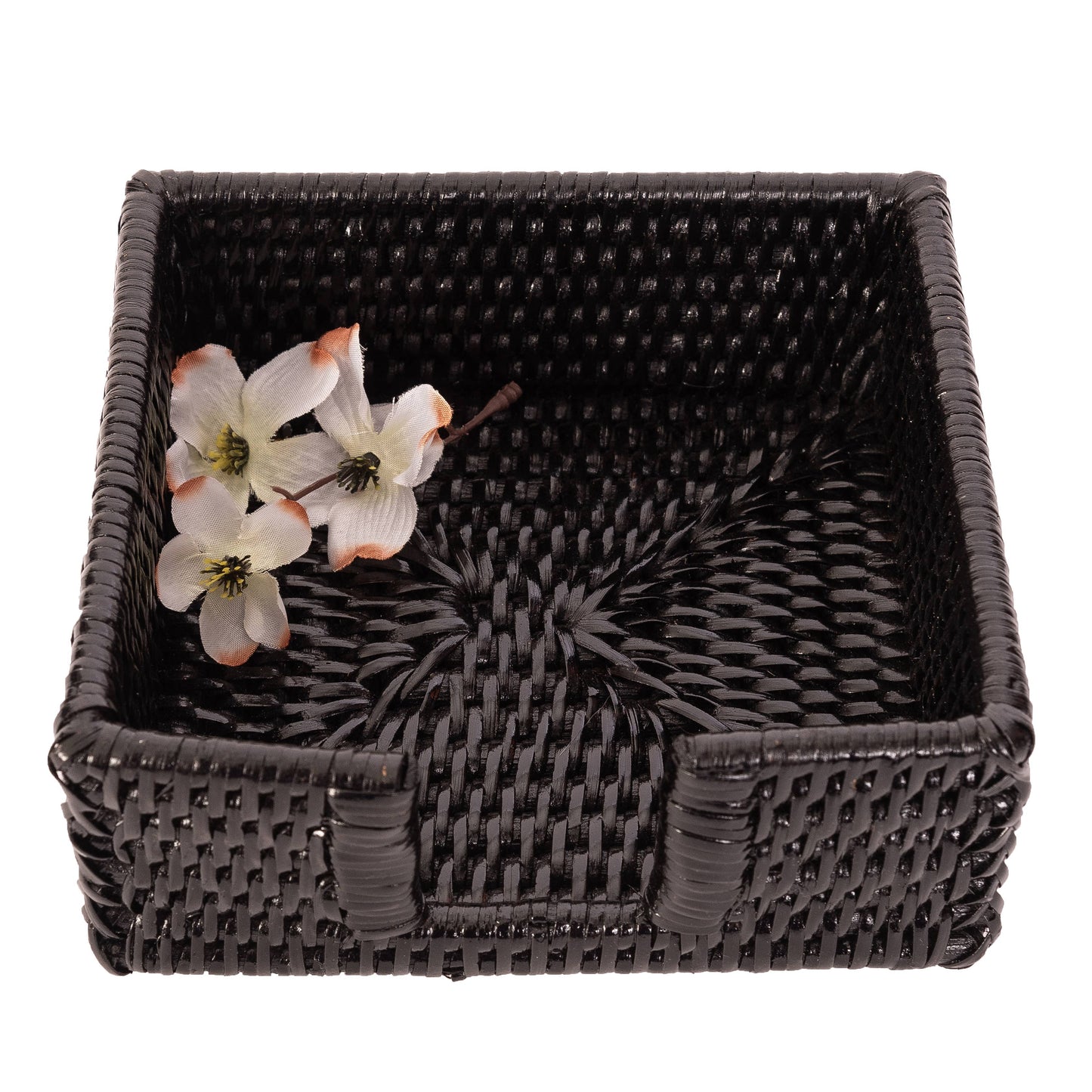 Artifacts Rattan™ Cocktail Napkin Holder with Cutout: Honey Brown
